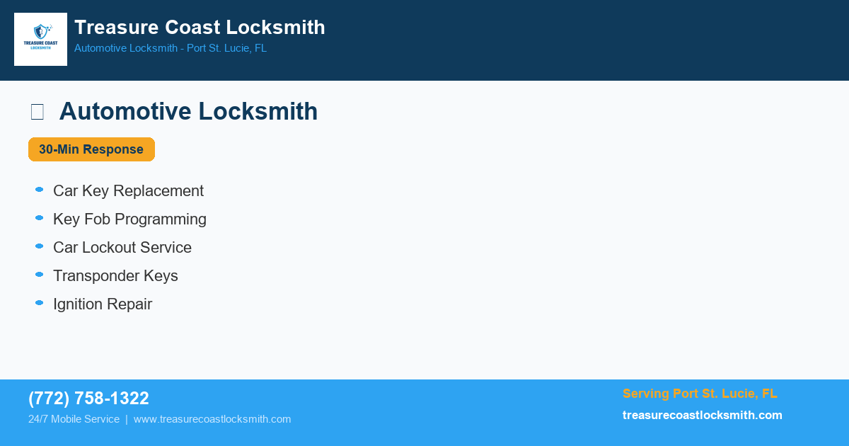 Car Lockout Port St Lucie infographic - Port St. Lucie FL